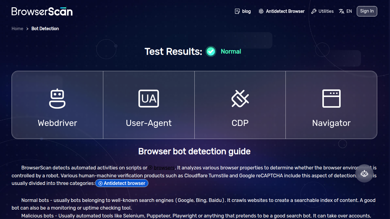https://github.com/CloakHQ/CloakBrowser/blob/HEAD/BrowserScan — Normal