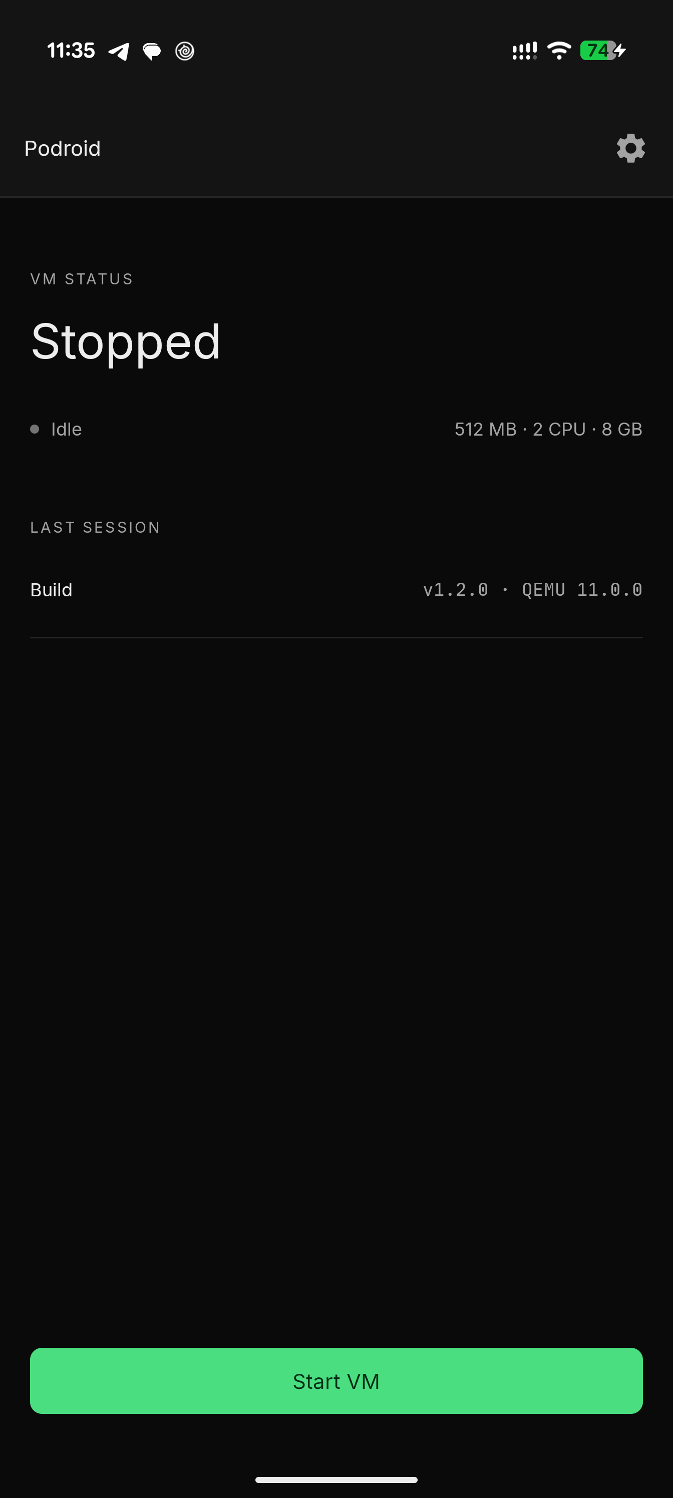 https://github.com/ExTV/Podroid/blob/HEAD/Home screen before the VM starts