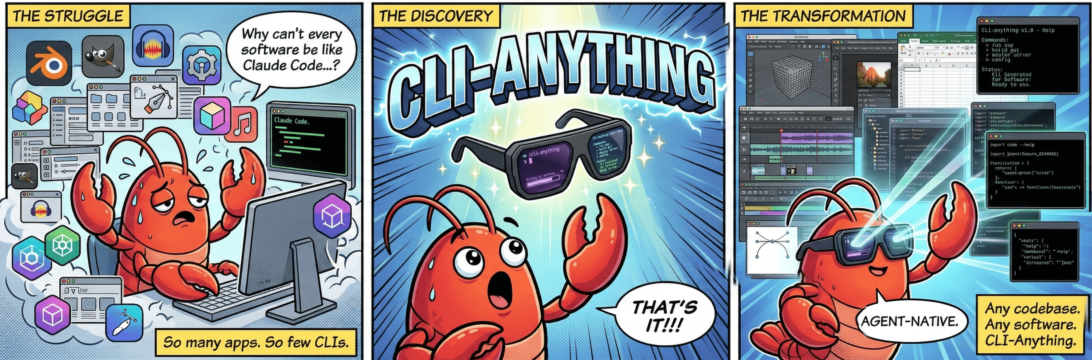 https://github.com/HKUDS/CLI-Anything/blob/HEAD/CLI-Anything Teaser