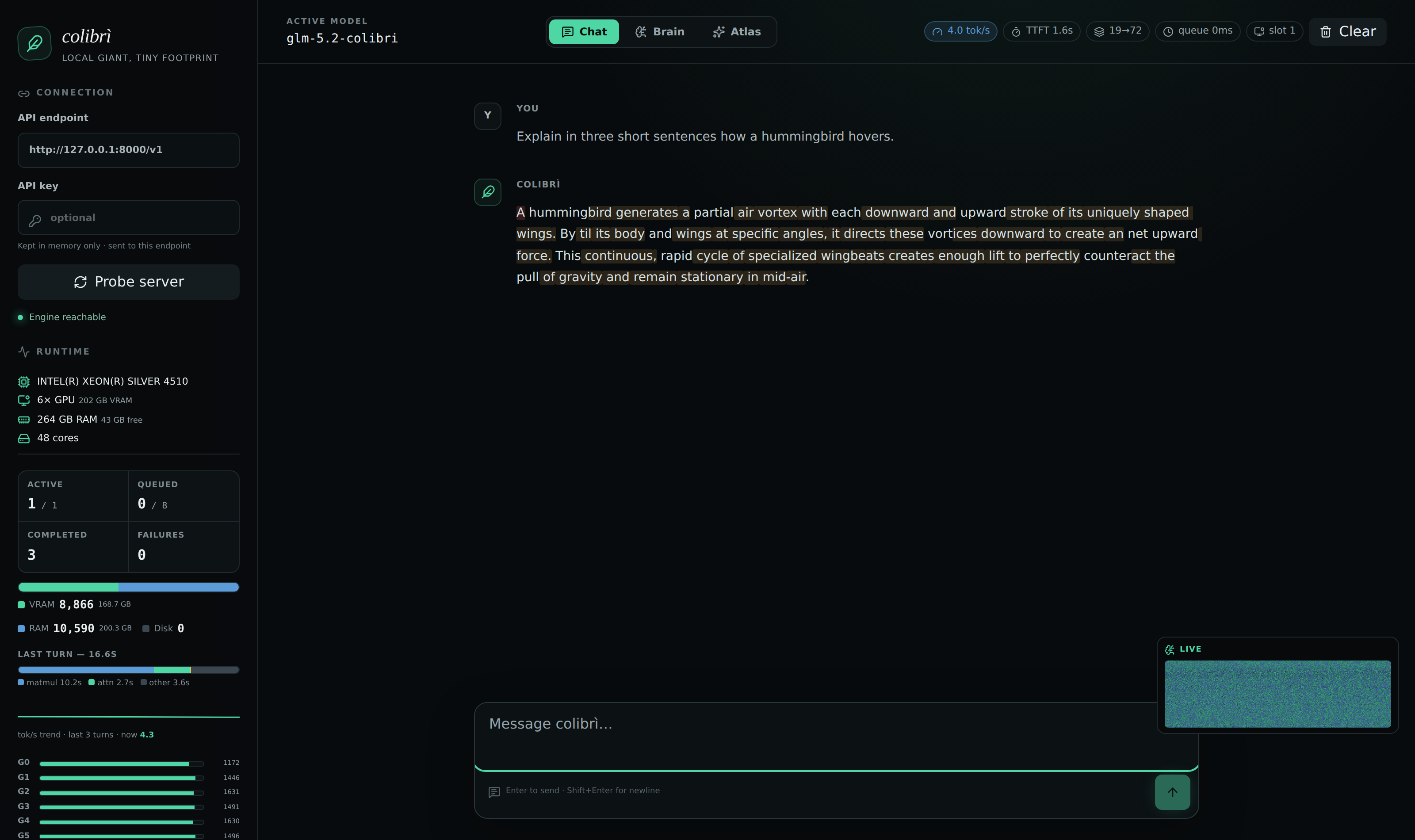 https://github.com/JustVugg/colibri/blob/HEAD/colibrì web dashboard — live metrics, hardware panel, expert tiers