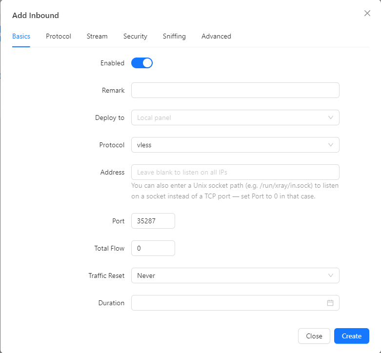 https://github.com/MHSanaei/3x-ui/blob/HEAD/Inbounds