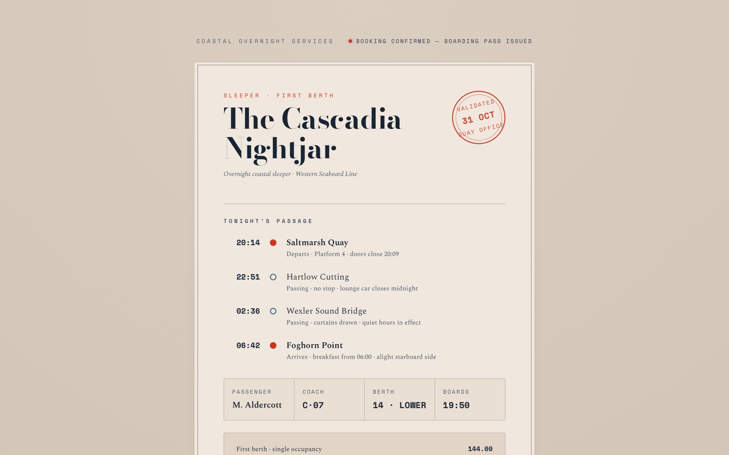 https://github.com/Nutlope/hallmark/blob/HEAD/The Cascadia Nightjar sleeper-train ticket hero