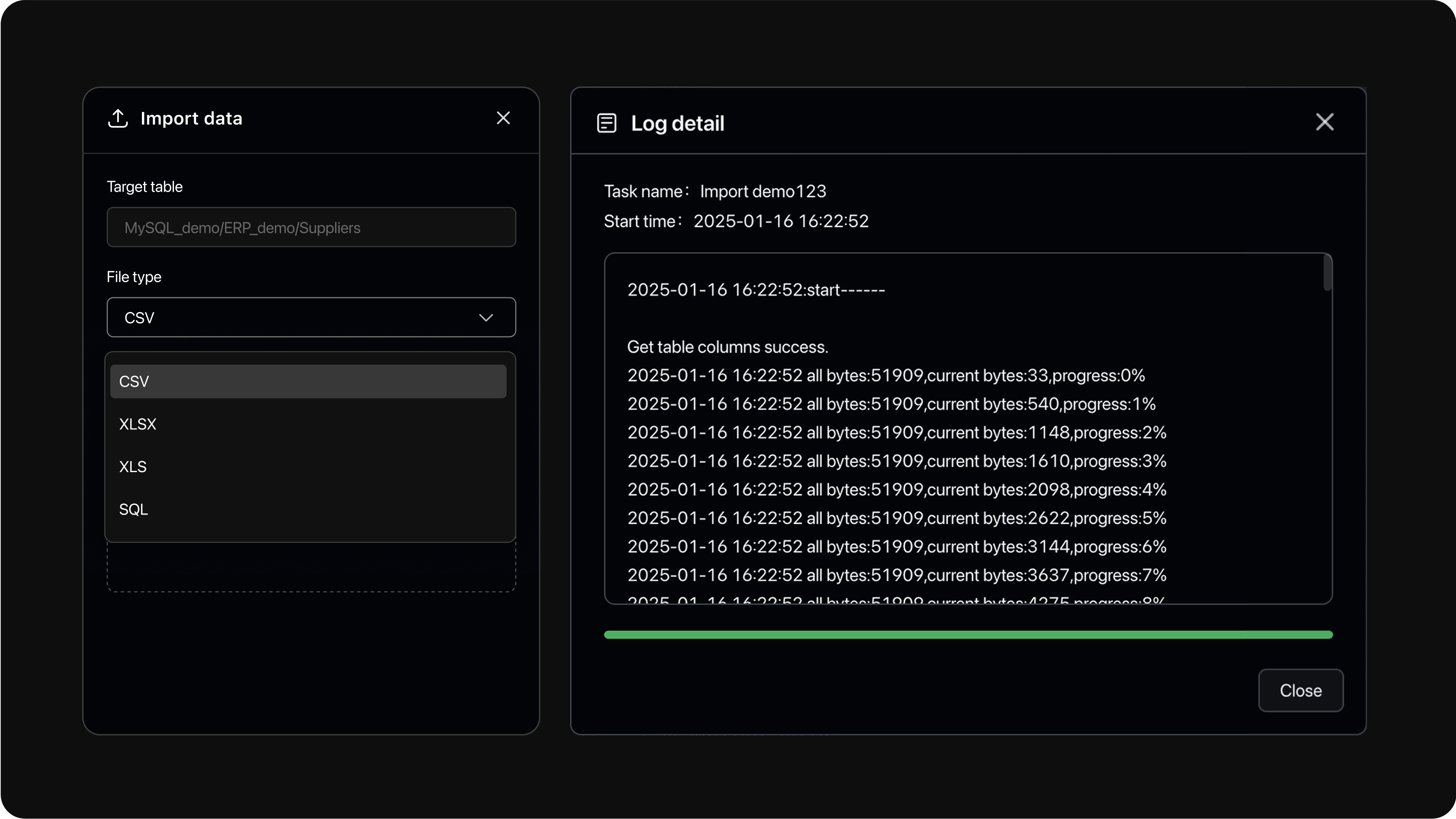 Data import and export