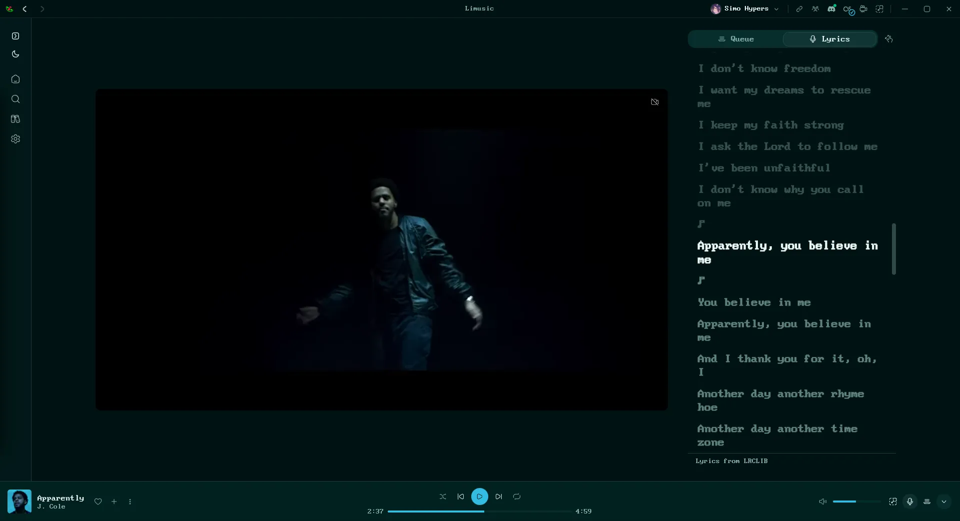 https://github.com/SimoHypers/limusic/blob/HEAD/A music video playing with lyrics alongside