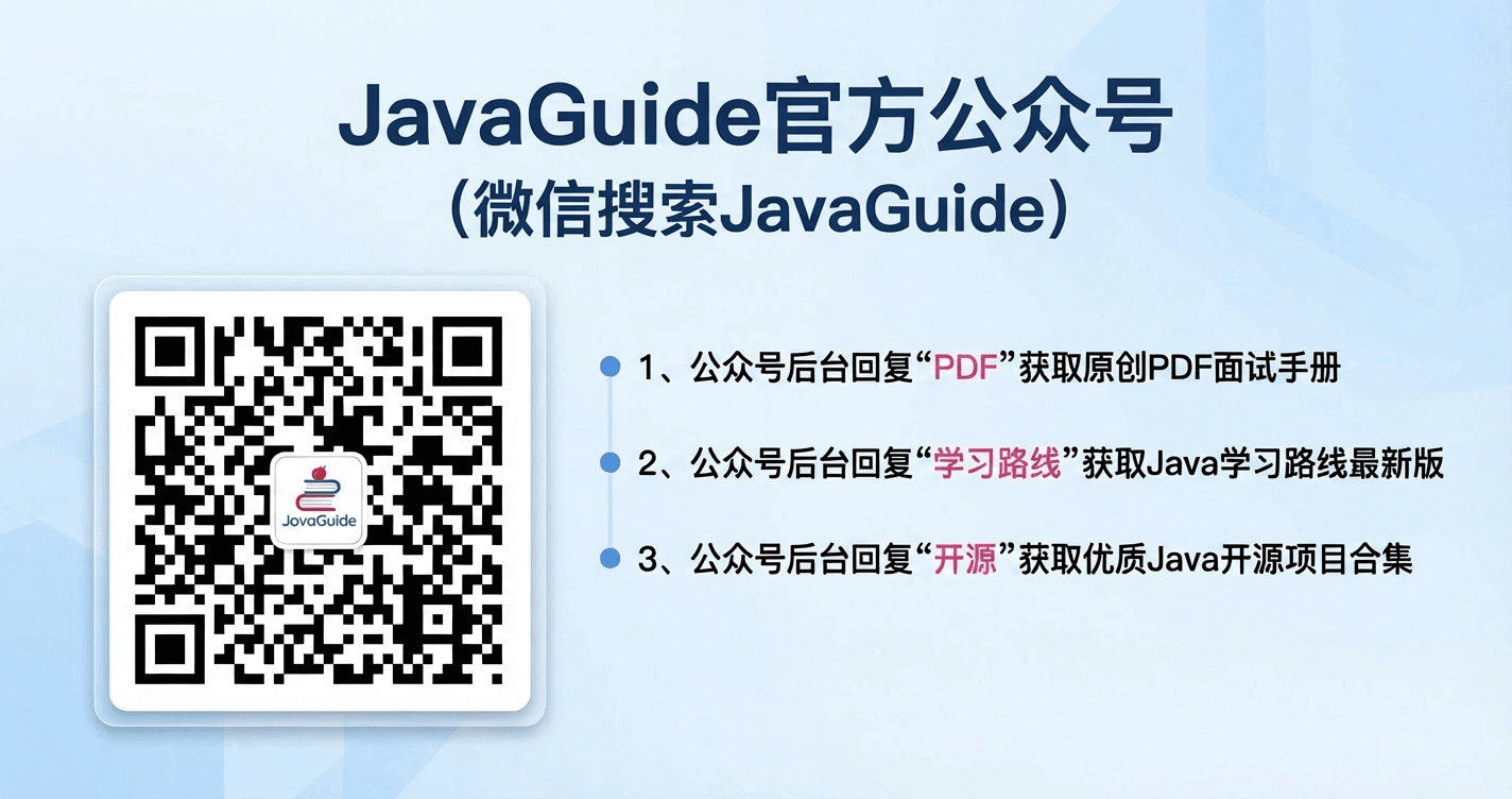 https://github.com/Snailclimb/JavaGuide/blob/HEAD/JavaGuide 公众号