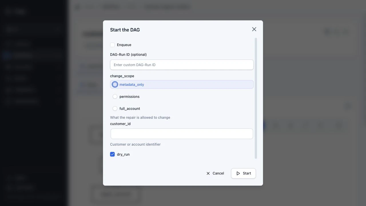 https://github.com/dagucloud/dagu/blob/HEAD/Generated parameter input form in the Dagu Web UI