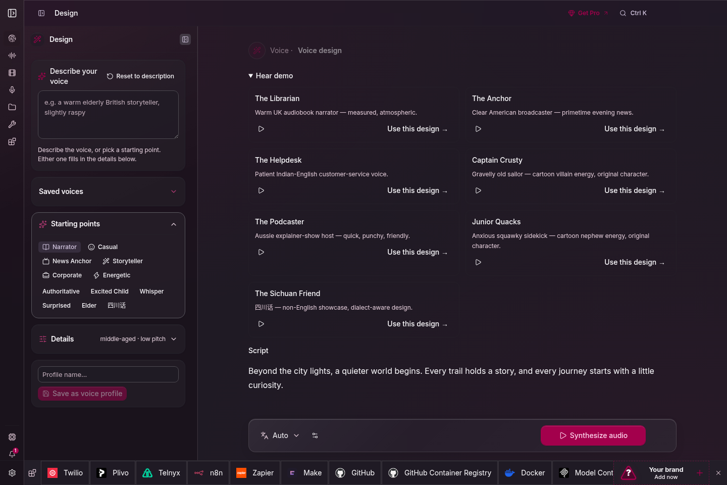 https://github.com/debpalash/VoiceStudio/blob/HEAD/Describe a voice in the Electron voice design workspace