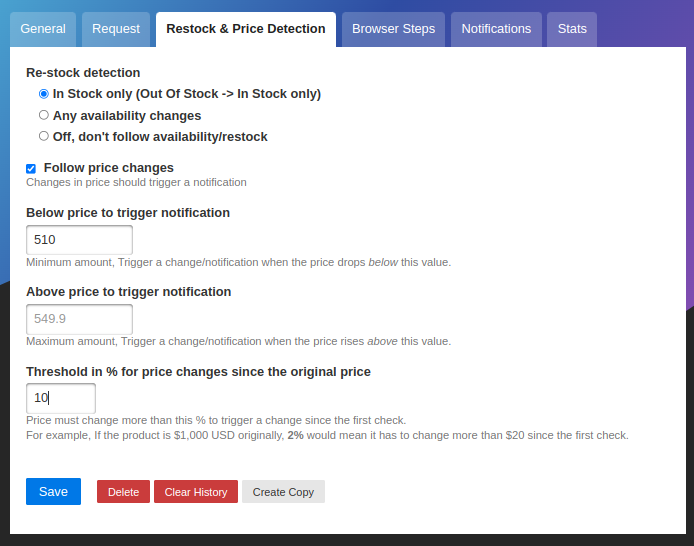 https://github.com/dgtlmoon/changedetection.io/blob/HEAD/Set upper lower and percentage price change notification values