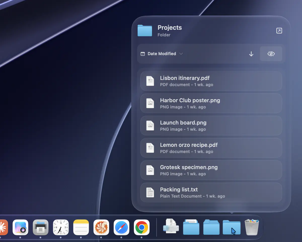 https://github.com/ejbills/DockDoor/blob/HEAD/A Dock folder opened as a sortable list of files