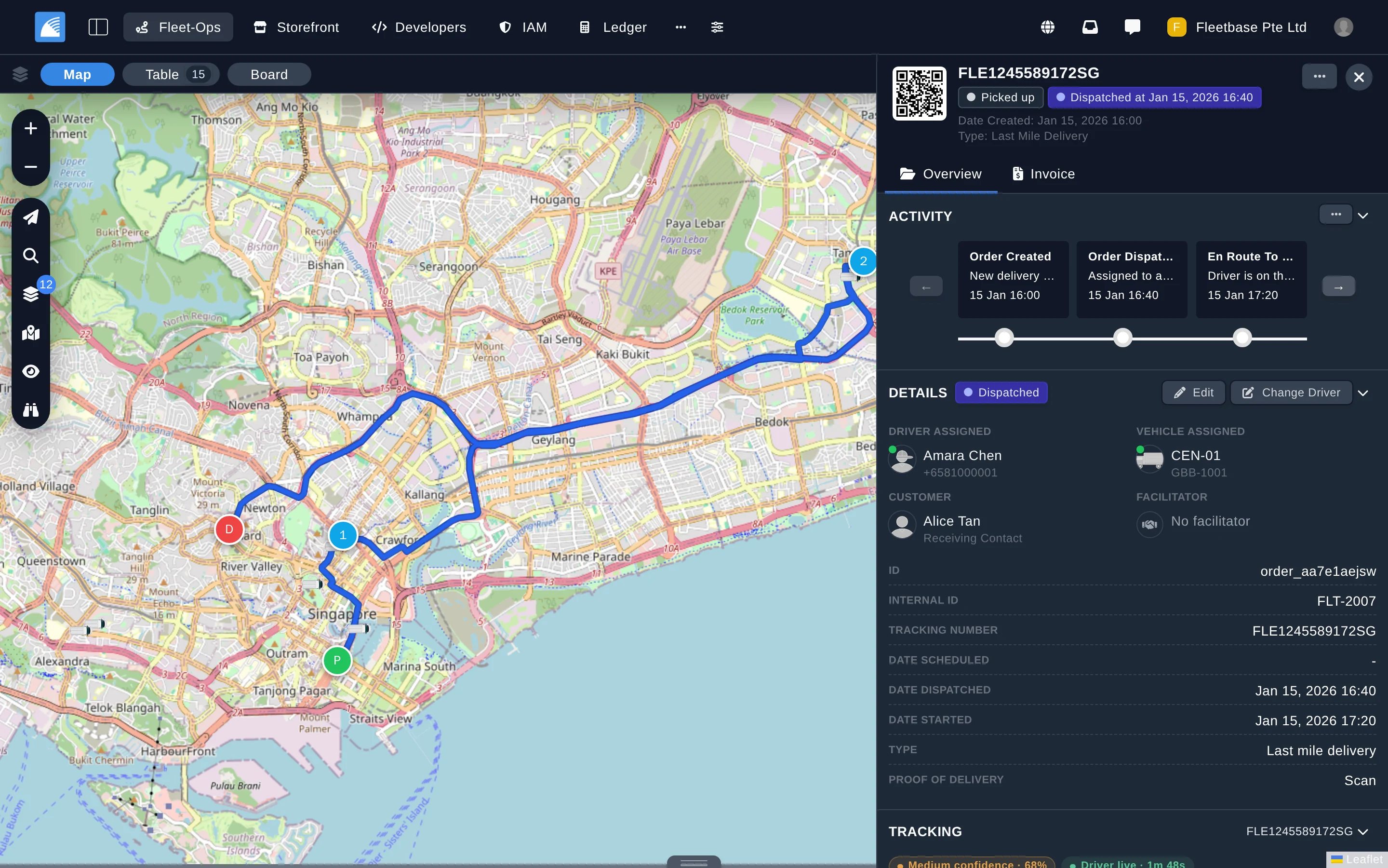 https://github.com/fleetbase/fleetbase/blob/HEAD/A multi-waypoint order in Fleet-Ops, showing the route on a map beside the order's activity, driver, and vehicle details