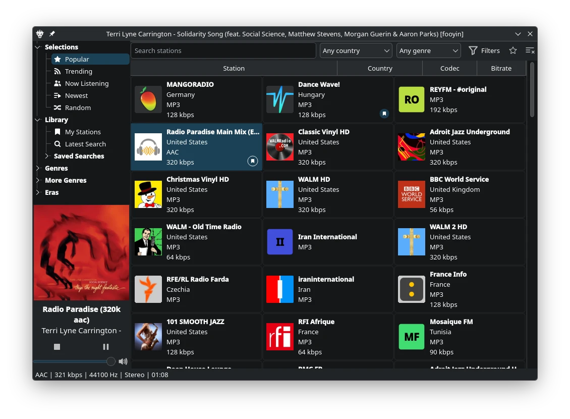 https://github.com/fooyin/fooyin/blob/HEAD/Radio layout