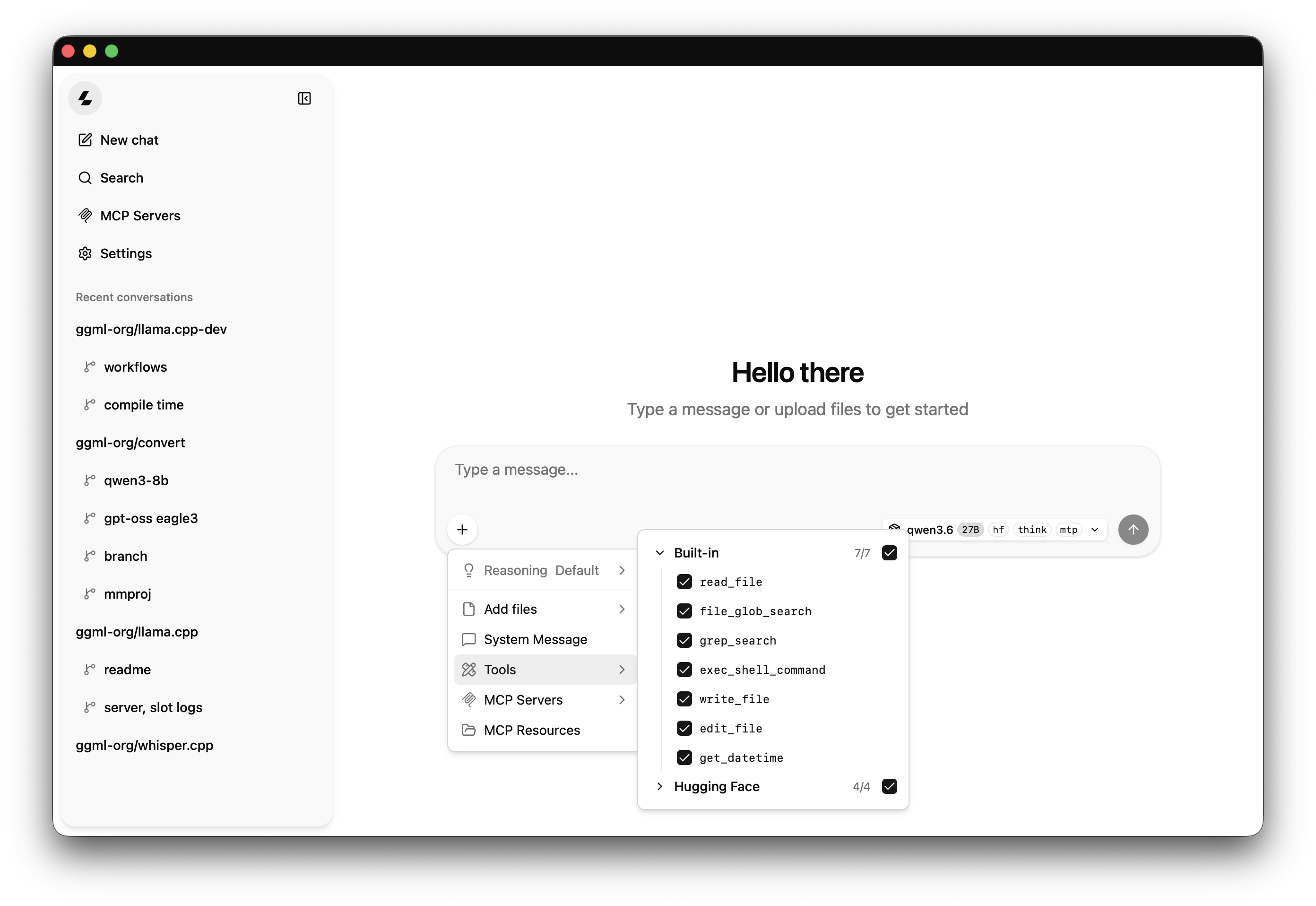 https://github.com/ggml-org/llama.cpp/blob/HEAD/Built-in web UI against `llama serve` running Qwen 3.6