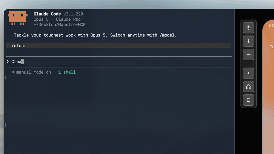https://github.com/mobile-dev-inc/Maestro/blob/HEAD/A coding agent checking its work on an Android emulator through Maestro MCP, with every command shown live in the Maestro Viewer