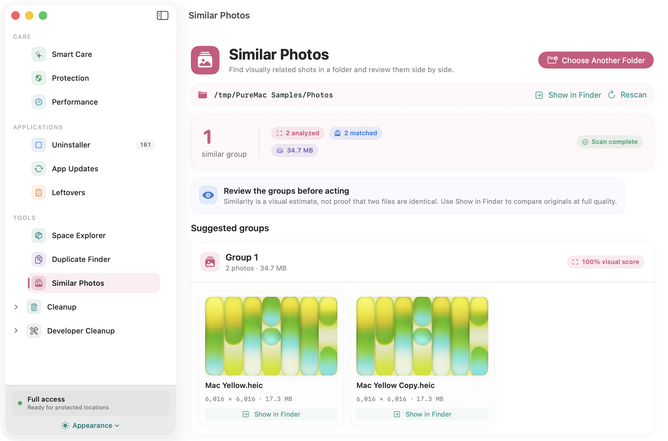 https://github.com/momenbasel/PureMac/blob/HEAD/Similar Photos comparing sample images for manual review