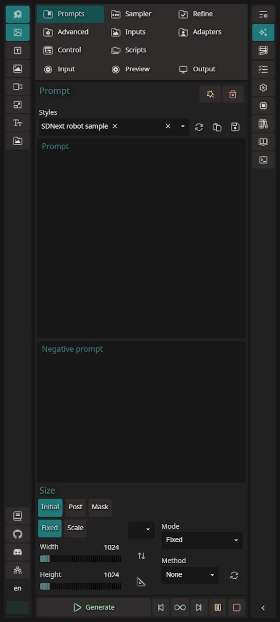https://github.com/vladmandic/sdnext/blob/HEAD/SD.Next: AI art generator mobile interface screenshot
