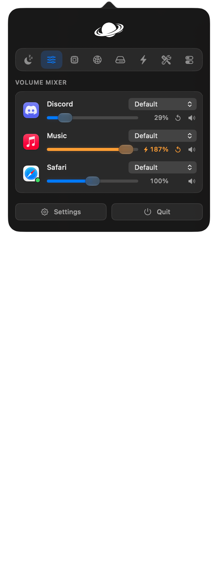 https://github.com/vorssaint/vorssaint-utils/blob/HEAD/Volume mixer with per app sliders, one app boosted past 100 percent