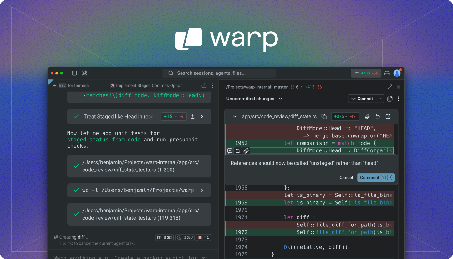 https://github.com/warpdotdev/warp/blob/HEAD/Warp Agentic Development Environment product preview