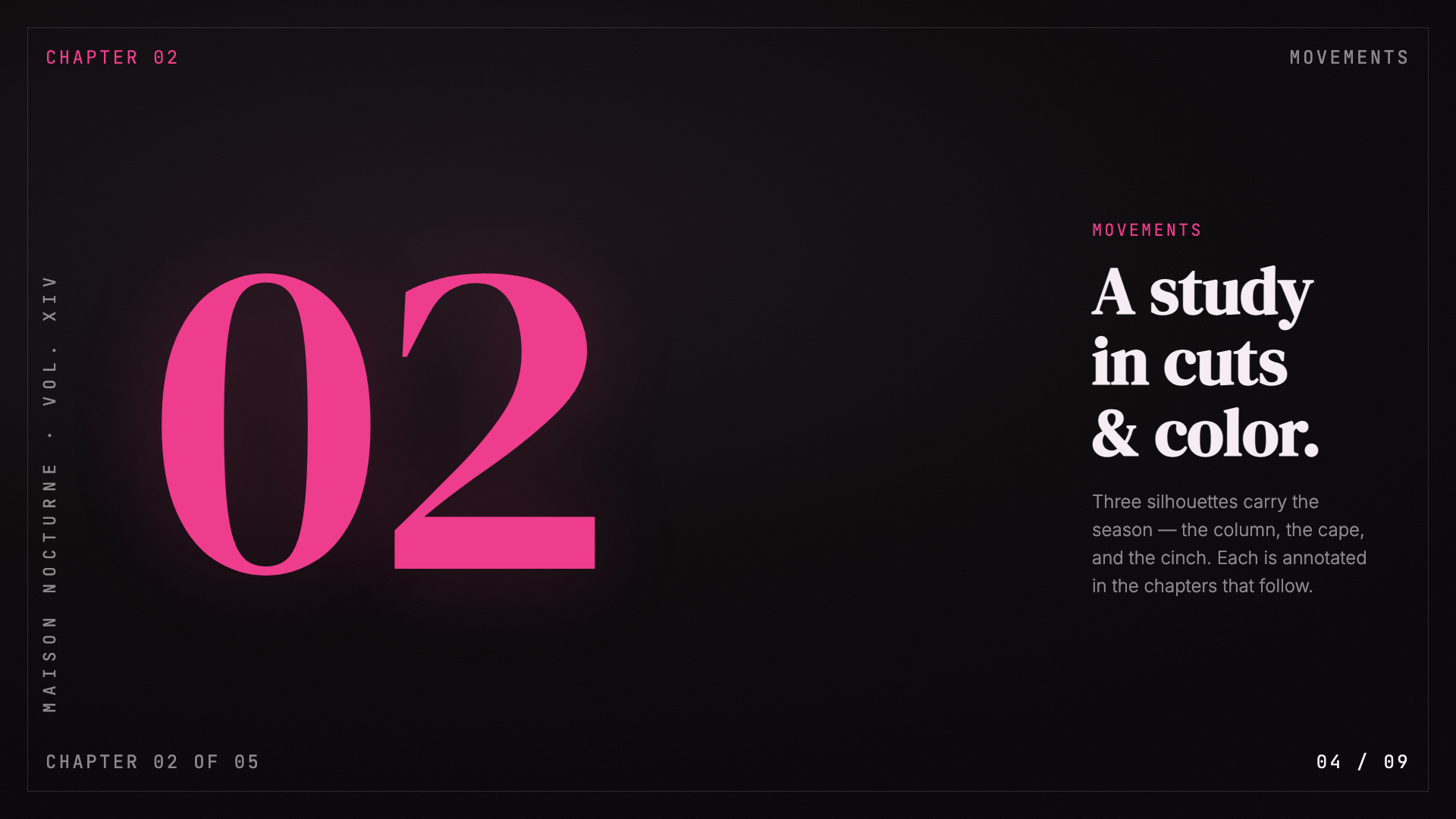 https://github.com/zarazhangrui/frontend-slides/blob/HEAD/Pink Script — After Hours — slide 4